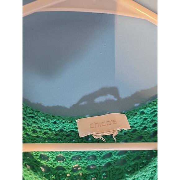 Chicos Vintage Y2K Green Knit Blouse Top Size Large - Picture 2 of 3